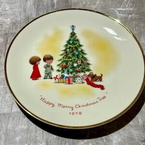 1978 Gotham Moppets Happy Merry Christmas Tree plate